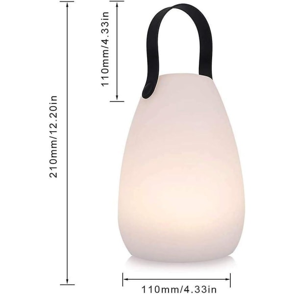 Bærbar trådløs utendørslampe flerfarget LED oppladbar bordlampe vanntett trådløs oppladbar dimbar utendørs bordlampe for bord bar uteplass