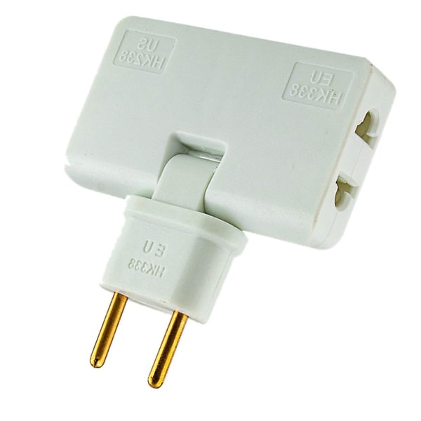 Rotate Eu Plug Converter 3 in 1 Pyöritettävä pistorasian jatke 180 astetta minipistorasian sovitin, valkoinen White