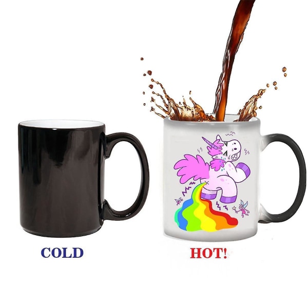 Rolig Unicorn Lover kaffemugg kopp present för kvinnor män (11oz)