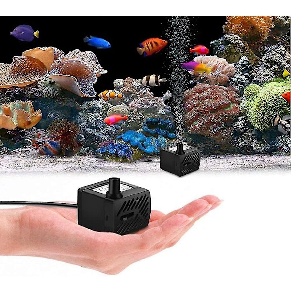 Mini vedenalainen vesipumppu vedenpitävä pieni uppoava säiliöpumppu hiljainen puutarhatalon kasteluväline miniatyyripöytäsuihkulähde musta 1 kpl)