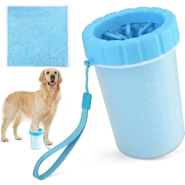 Silicone Pet Cleaning Brush Cup, Dog Paw Cleaner, Portable Pet Paw Cleaner, Best For Paw Cleaners. Dog Foot Washers. Dog"s Paw Washer Bule Big(10*15cm
