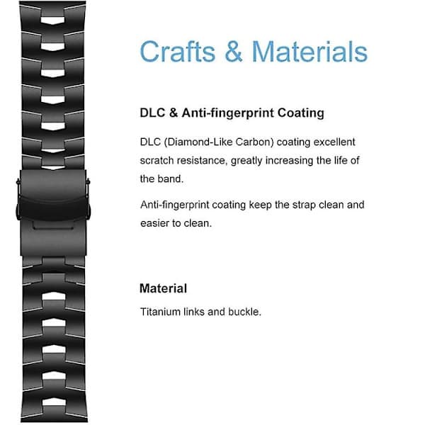 Til Garmin Fenix 7 Solar 22mm Titanium Legering Quick Release Urrem UQO Titanium Grå