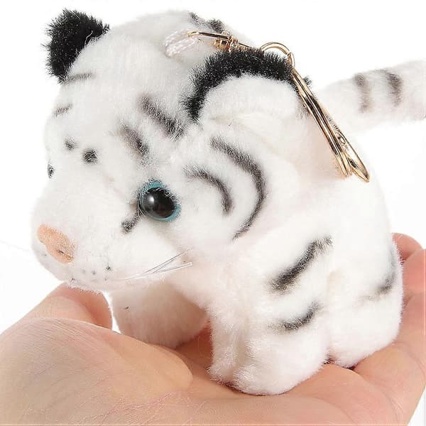 Tiger Nøglering Plysdyr Nøglering til Nøgle 2 Stk. Blandede Farver Blødt Materiale