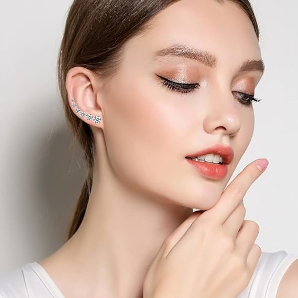 6 Par Örhängen Set, 316L Rostfritt Stål Klar Cubic Zirconia Örhängen För Kvinnor Män 3-8mm
