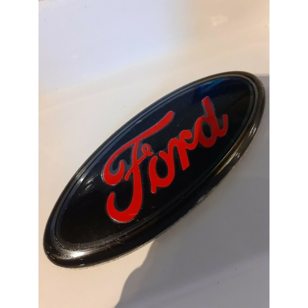 Ford Merke Emblem Transit Focus Oval Svart og Rød 175mm X 70mm Front Eller Bak