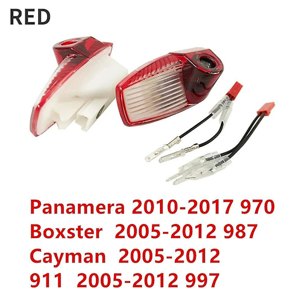 2 kpl Led-auton logon ovenvaloja Porsche Panamera 970 971 2010 - 2014 2015 - 2023 Tervetuliaisvalo Ghost-valaisimen lisävarusteet Red