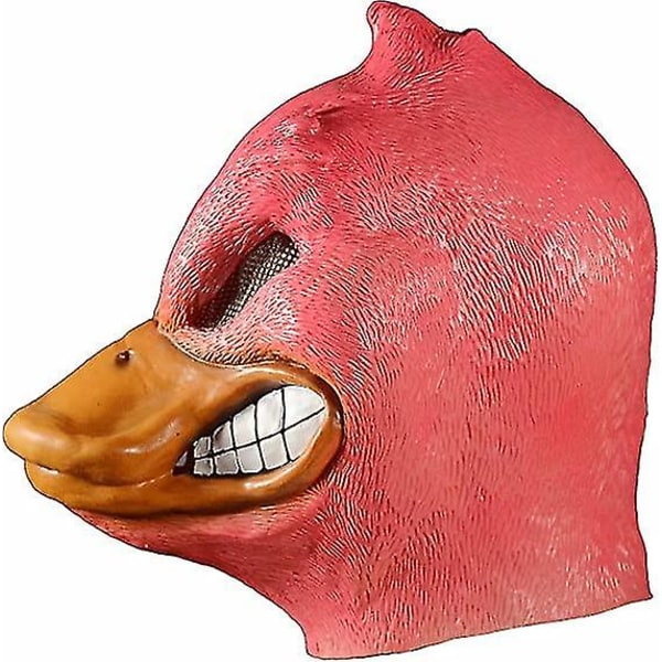 Halloween Dekoration Arg Anka Mask Kostym Fest Cosplay Djur Latex Mask Rolig Anka Vuxen Huvudskydd RED