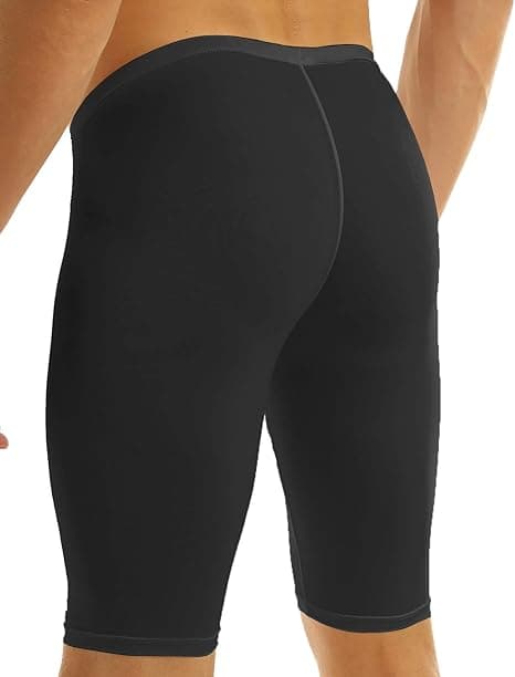 Badshorts i siden för män med framficka, tight kompression, tekniska underkläder.
