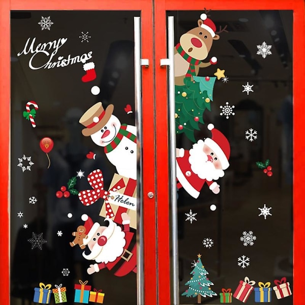 Glædelig jul vinduesklistermærker julepynt til hjemmet vægglas