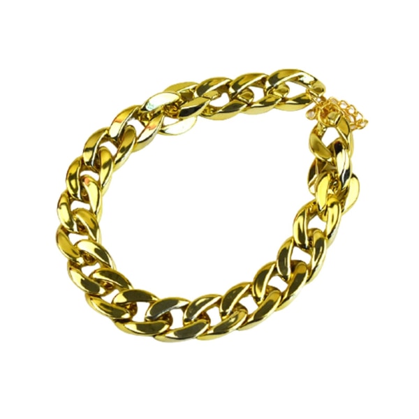 Stark kedja i plast till hundhalsband, husdjur, guld, stor, pitbulls, bulldog, fight necklace Gold