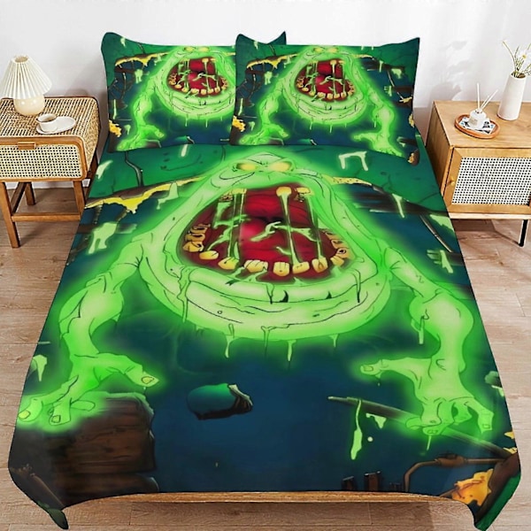 x595 Ghostbusters Dynebetræk i Mikrofiber Sengelinned Sæt 3D Printet Letvægts 3 Dele Dynesæt, 1 Dynebetræk og 2 Pudebetræk til Børn Drenge 135x200cm 53x78in