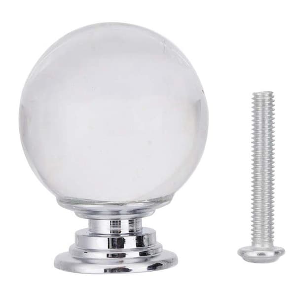 1 PC 30mm Ball Shape Crystal Glass Pull Handle Cabinet Drawer Cupboard Knob