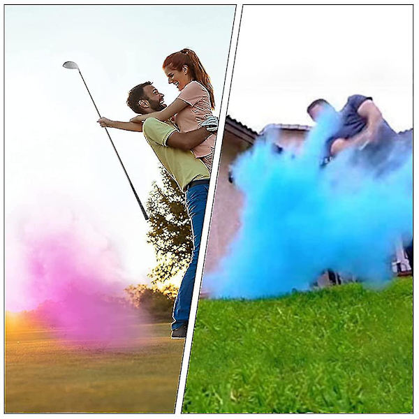 2 stk. Køn Reveal Golfbolde Eksploderende Golfbold Sæt Blå Og Pink Golfbold Sports Tema Køn Reveal Bold Med Pulver