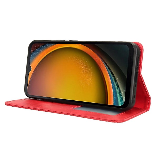 Plånboksfodral i PU-läder för Samsung Galaxy Xcover 7 - Stativ, Retro Design Red Style D Samsung Galaxy Xcover