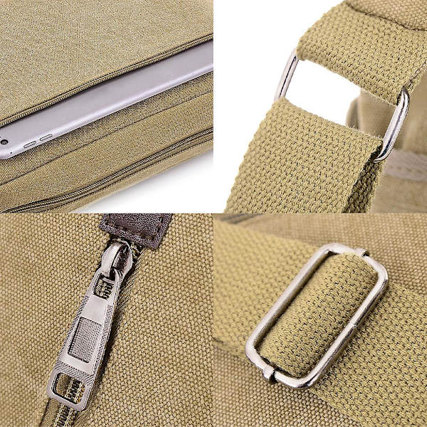 Herre Retro Canvas Messenger Bag Skulderveske Crossbody Satchel