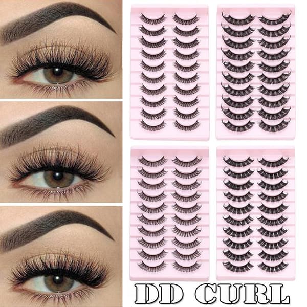 10 paria 3D Mink DD Curl -tekoripsiä TK02