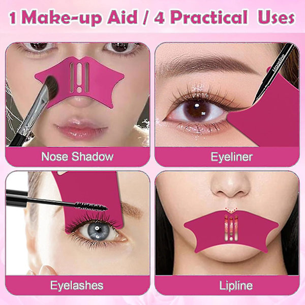 3 stk. Næse Kontur Eyeliner Stencils, 4 i 1 Silikone Eyeliner Stencils Næseskygge Stencil Kvinde Makeup Hjælpeværktøj Begyndere Applikator Guide Værktøj