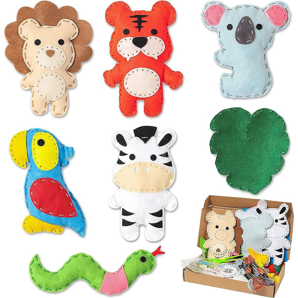 Sewing Kit for Kids, Cute Dinosaur Felt DIY Kids Felt Crafts Kit, Learn to Sew Crafts Supplies, Kids Beginners Educational Toys, Sewing Craft Set ST-4