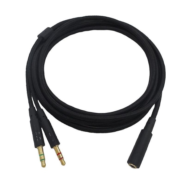 3.5mm Universal 2 In 1 Gaming Headset Audio- Extend Cable For Cloud Ii/alpha-/cloud Flight/core Hea