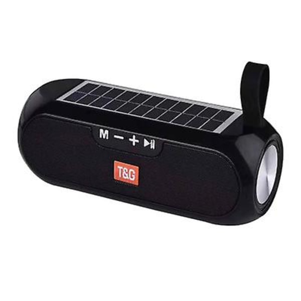 Kraftige solardrevne højttalere med Bluetooth-kompatibel stereo-spillemaskine, Power Bank Boombox USB Aux FM-radio TG182 black