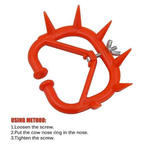 20 kpl Lehmän nenärenkaat Maatila Karja Eläinten vieroitustyökalu Punainen Muovinen vieroitustyökalu Vasikalle Karjalle Estä Imeminen Orange
