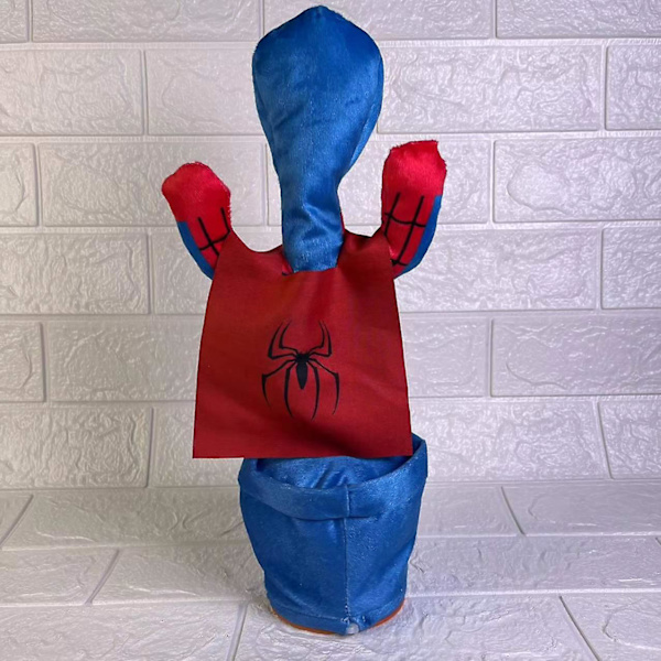 Superhjälte dansande kaktus elektroniska Spider-man leksaker baby mjuk plyschdocka kan sjunga och dansa röstinteraktiv födelsedagspresent spiderman with cloak