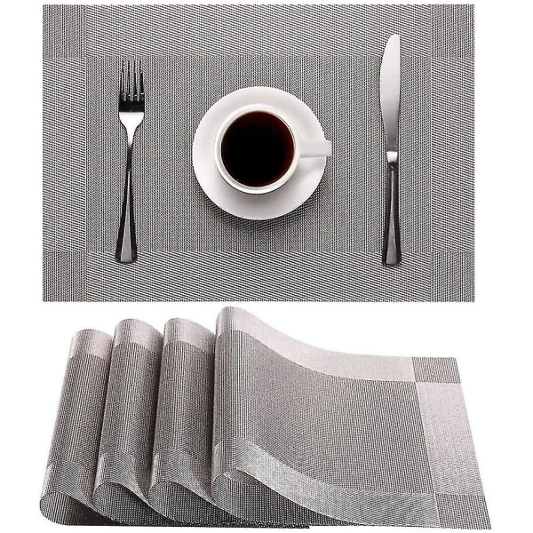 Placemat, Non-slip Washable Pvc Table Mat (silver Grey