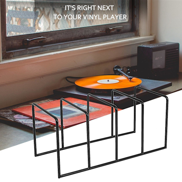 Metall Vinyl Record Display Hylla Skivspelare Förvaring Hylla Utställning Stativ Hållare A