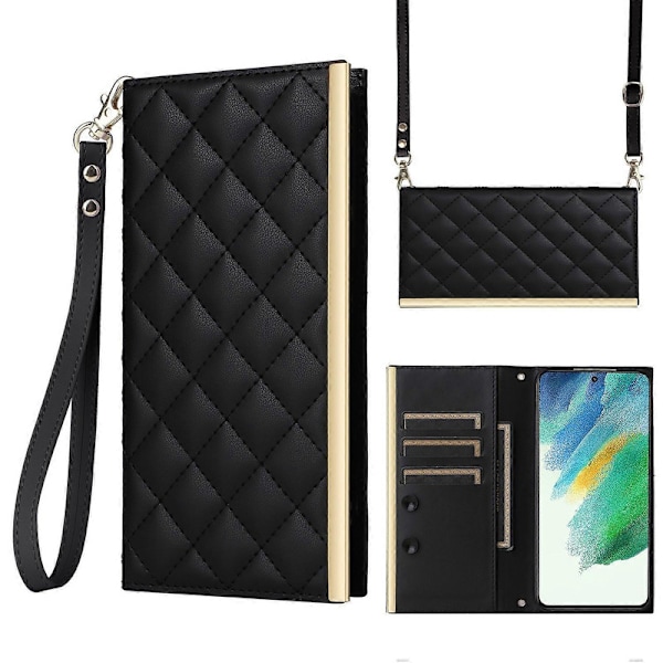 Nahkakotelo imukupilla ja 3 korttipaikalla Samsung Galaxy S21 FE 5G [HK] Tyyli B Style B Multicolor