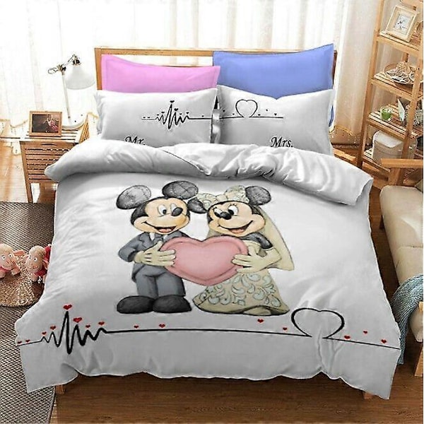 v5598 Sengetøy Mickey&Minnie Mouse Kolleksjon /<wbr/> Dynetrekksett Sengetøy IU5598 135x200cm 53x78in