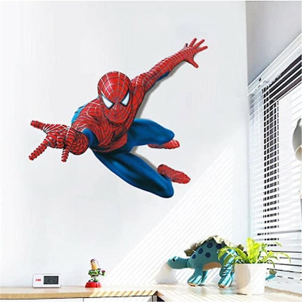 Superheltevægklistermærke 3D Spiderman Aftagelig PVC-vægklistermærke Udsmykning af drengens soveværelse Stue Børnehave