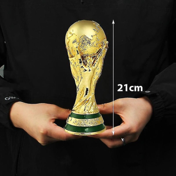 VM-fotbollspokal i harts, replika av trofén, modell, fotbollsfans souvenirgåva -wf 21CM