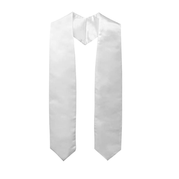 Unisex Studerende Almindelig Graduering Stjal Sash Til Akademisk Start Solid Graduering Ceremoniel Sash White