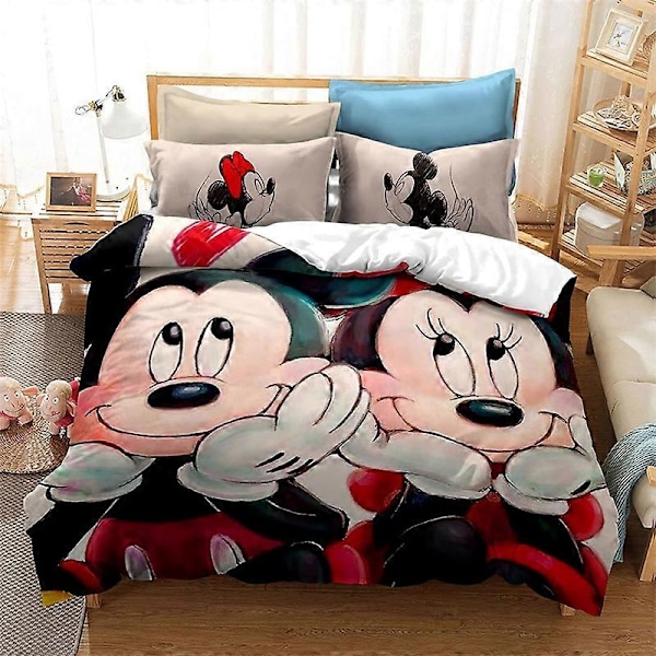 f356 Sängkläder Mickey Påslakan Enkelsäng Dubbelsäng Full Size st/3st Kingsize Sy-set Täcke Örngott Sängkläder Sängkläder Rt356 135x200cm 53x78in