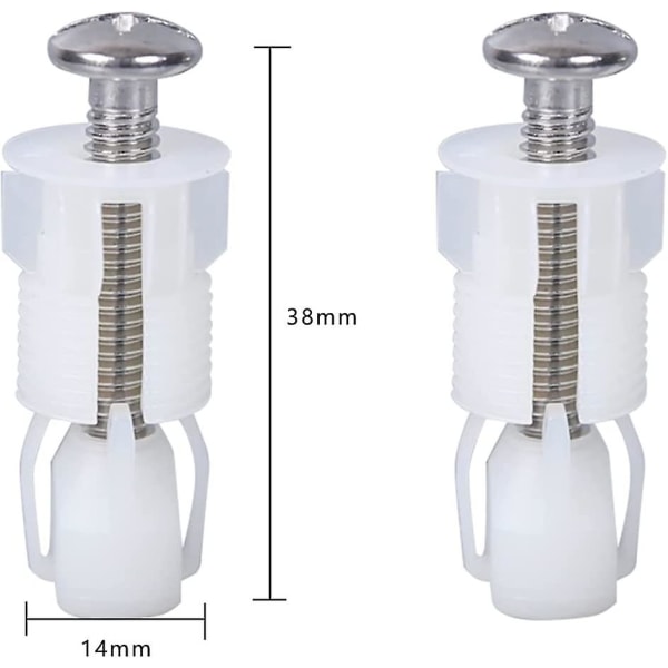 2 stk. Toiletsæde hængsler Top Fixings Toiletsæde Skrue Fastgørelser Toiletsæde Beslag Top