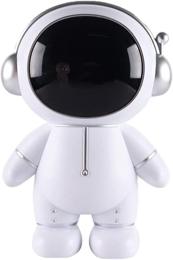 Astronaut spargris, dekorativ astronautfigur för skrivbord (silver)