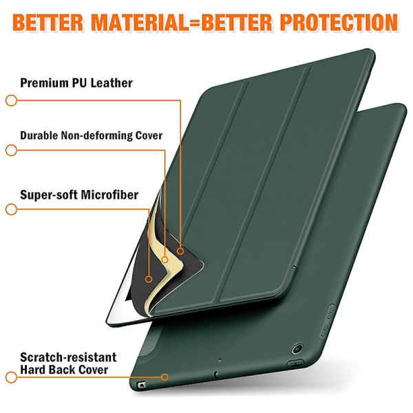 Beskyttelsesetui Læder Smart Case Cover til Apple Ipad Air3 10.5 Pro Dark Green