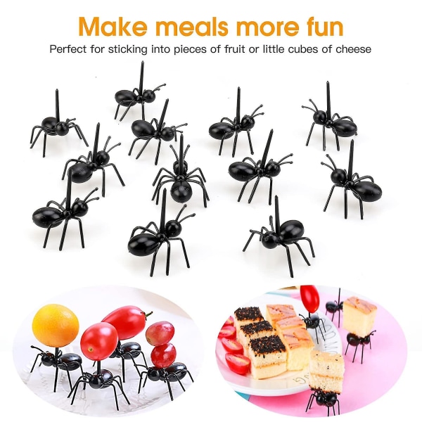 36 st myrpiggsformade tandpetare för frukt, dessertgaffel för snacks, tårta, dessert med förvaringslåda, återanvändbara myrpiggsformade matplockare, djurformade aptitretare - Jxlgv