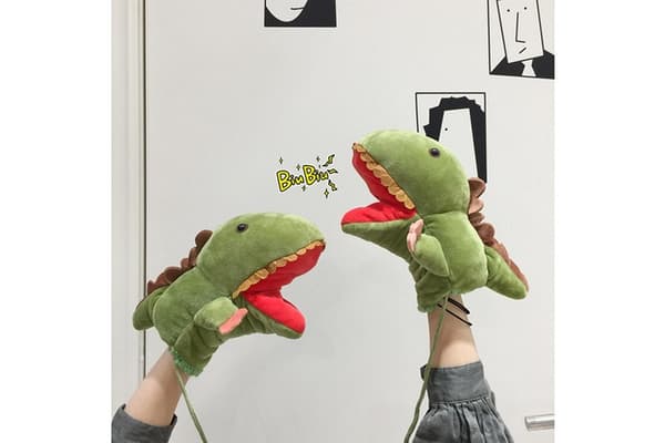 2 par tecknade dinosauriehandskar, leksaker för barn