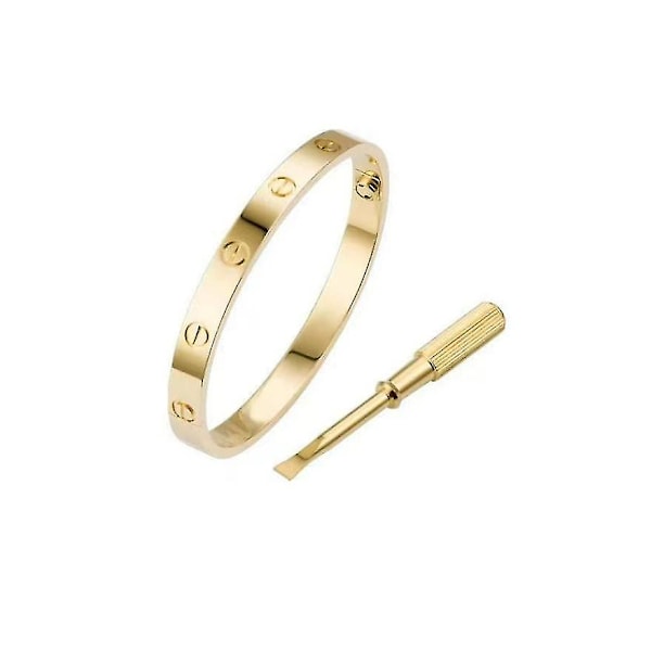 Lyxig designer 316l rostfritt stål 18k guldpläterad varumärkeskärleksskruvmejsel (18 cm)