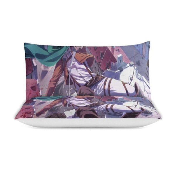 v1404 Attack On Titan Täcke Set Tjockt Mjukt 3 Delars Sängklädesset Året Runt Täcke med 2 Örngott för Vuxna Kvinnor Flickor Tonåringar Hem Rum Deco 135x200cm 53x78in