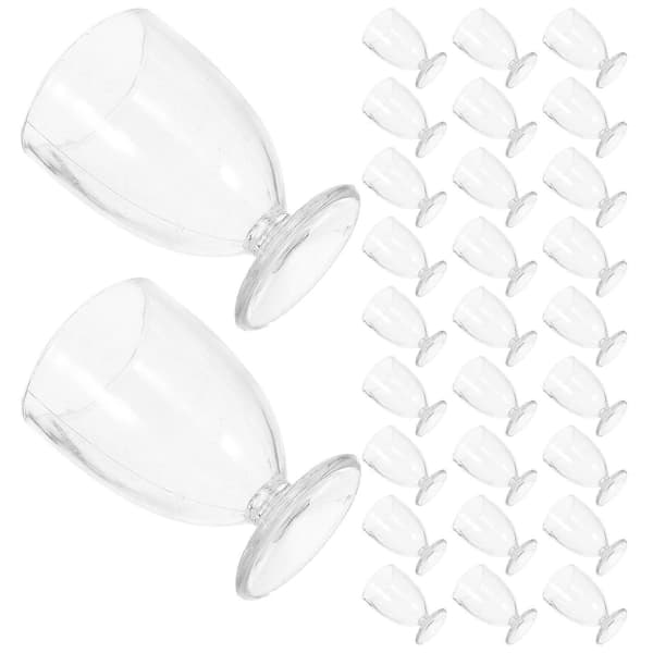 Minibärglas Transparent Plast för Dekoration 50-pack