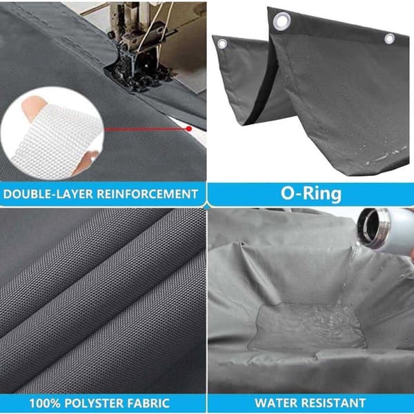 Retractable Wave Sail - Rectangular, Waterproof, UV Protective - 2x5m, Dark Grey 2 x 5 m 2 x 5 m Gris foncé