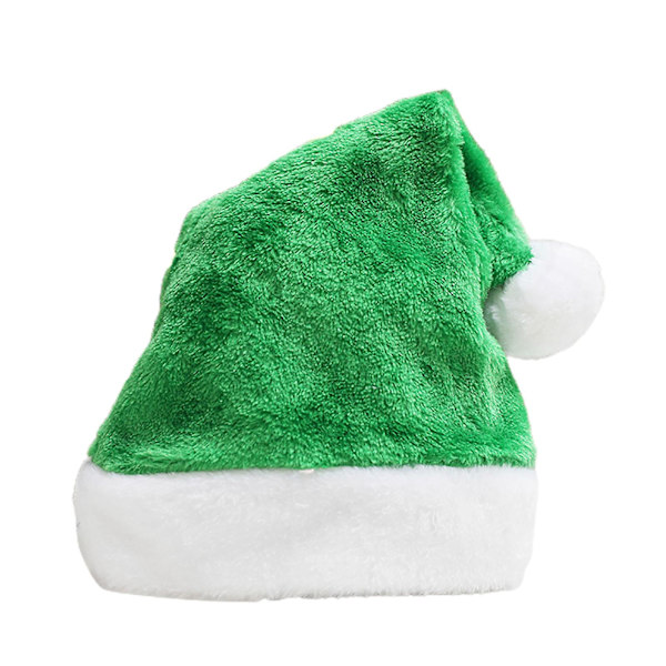 Plush Julehat Blød Behagelig Vibrerende Farve Julehat Festival Dekoration Green