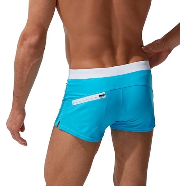 Svømmebukser Herre Badebukser for Menn Pustende Bukser Bukser Solid Badetøy Strandshorts Slim Wear M Blue