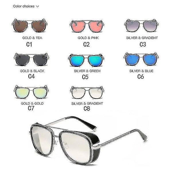 Iron Man 3 Matsuda Tony Stark Aurinkolasit Miehet Rossi Päällyste Retro Vintage Designer Aurinkolasit Oculos Masculino Gafas Del Uv400(9-xy62-c7)