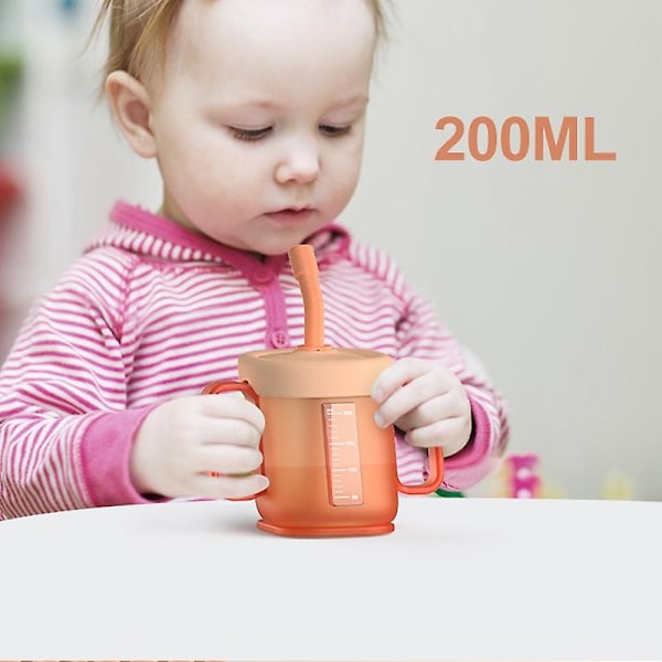 200ml Baby Sippy Cup Träningsdrickslutningskopp med skala (BPA-fri, inget FDA-certifikat) - Multicolor Green