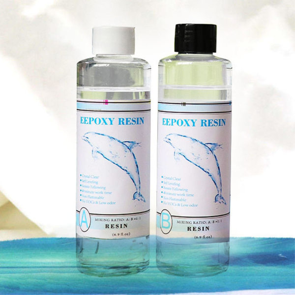 Epoxy Resin Kit Krystallklar Herde Kit Enkelt Miks DIY Fornøydenheter For Kunststøping Resin Smykkeprosjekter Nytt 100ML