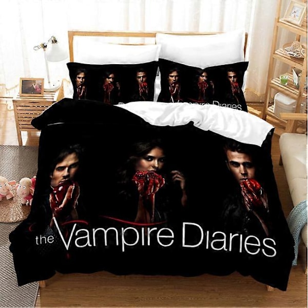 v5147 Sängkläder The Vampire Diaries Påslakanset Sängkläder Örngott /3st Sängkläder IU5147 240x260cm 94x102in