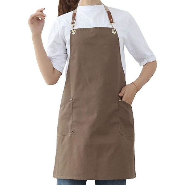Braun Kittel Förkläde För Kvinnor Restaurang Bageri Justerbart Förkläde Matlagning Grillning Present